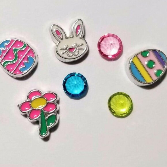 Easter Floating Charm Set Colorful Bunny Easter - Picture 3 of 3